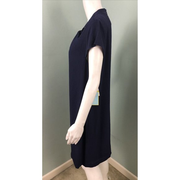 NWT Women's CeCe by Cynthia Steffe Purple Twist Neck Shift Dress Sz 14 - Picture 8 of 11